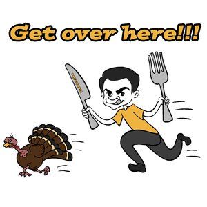 Thanksgiving Get Over Here! VinDicktive Mens 50/50 Short Sleeve T Shirt XL